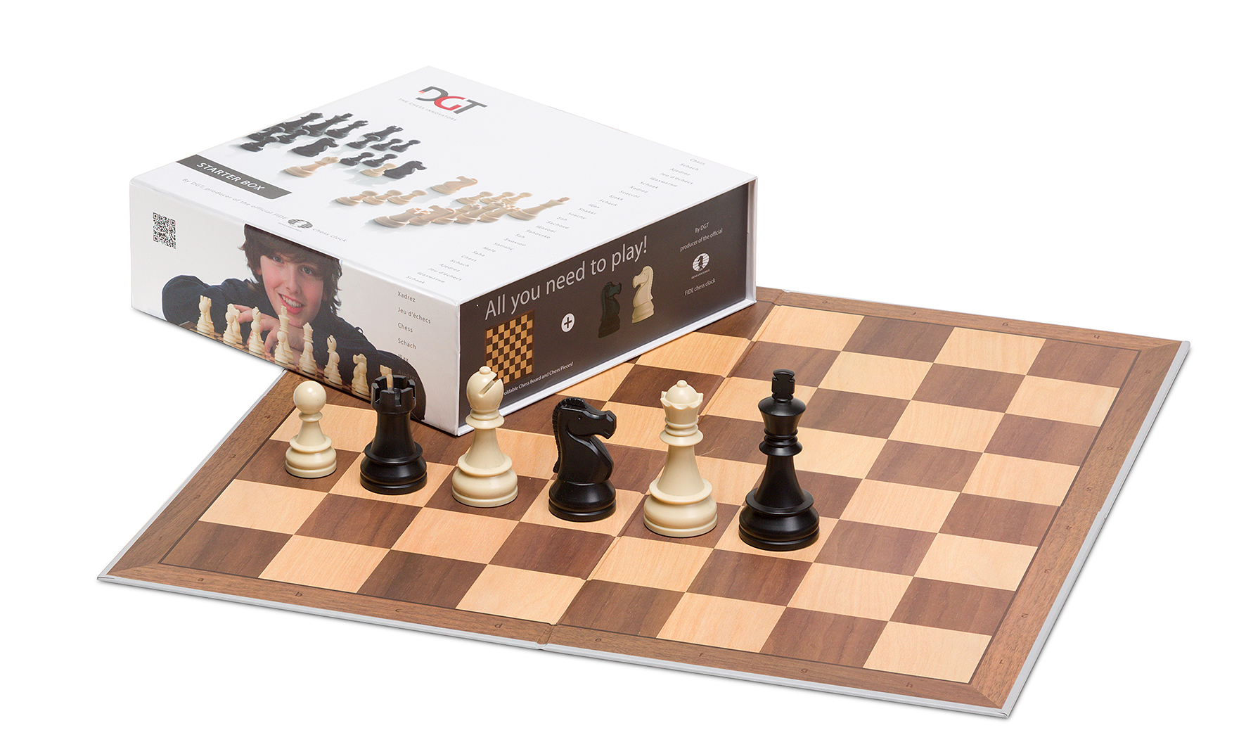 DGT Chess Starter Box Grey (Pieces & Board)